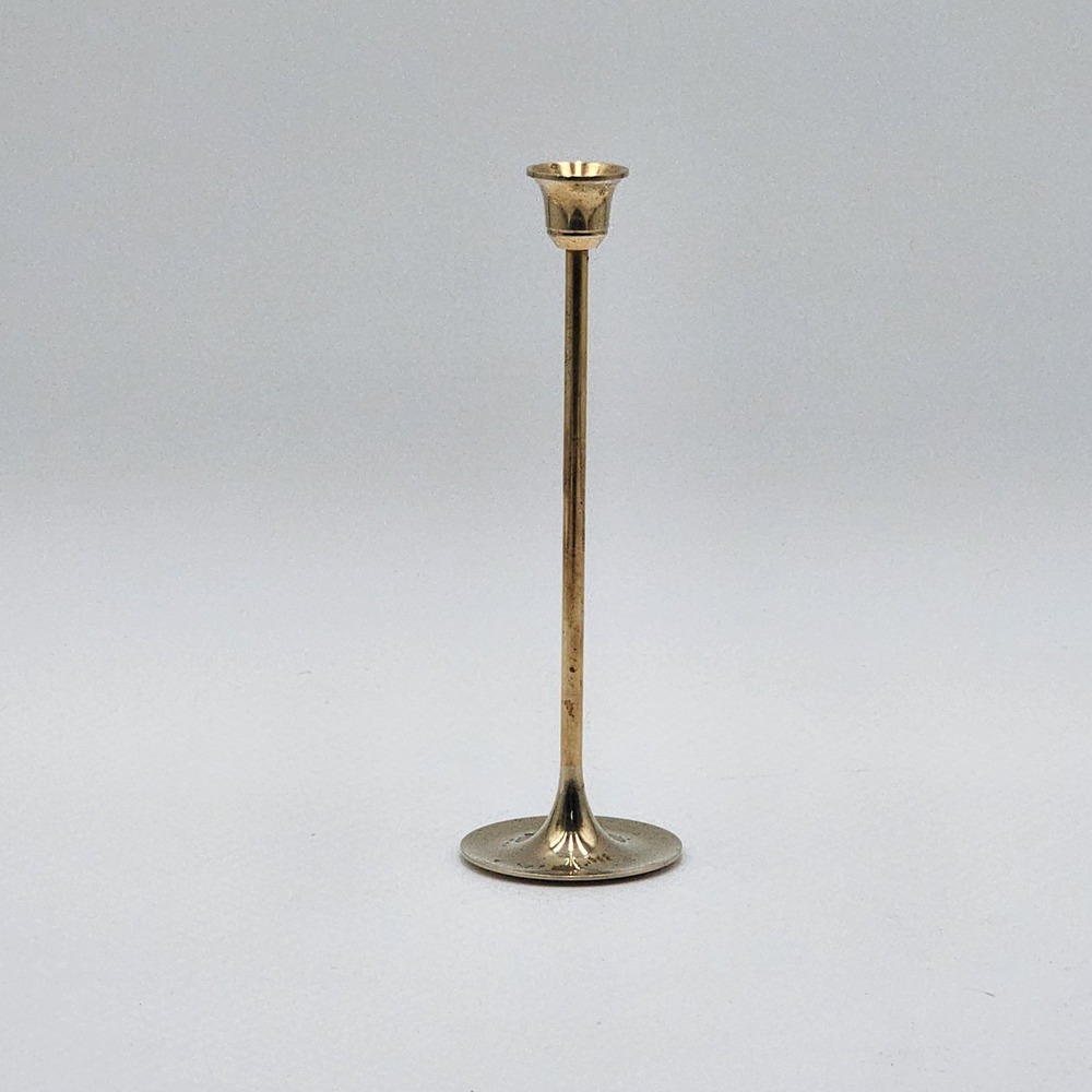 Vintage Interpur Brass Taper Candlestick Holder 7.75" Tall Mid Century Taiwan